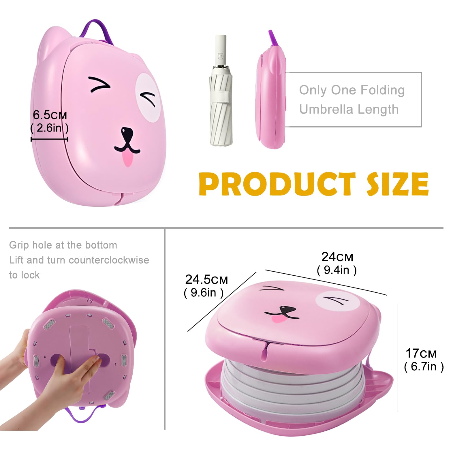 YZNlife Travel Potty unfolded ready for use during travel