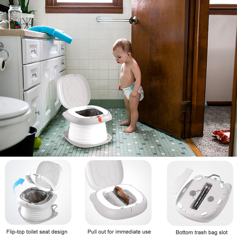 YZNlife travel potty in use during car trip