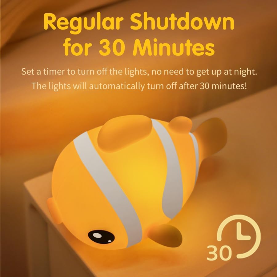 YzzYzz clownfish night light bedroom ambience supports night time routines