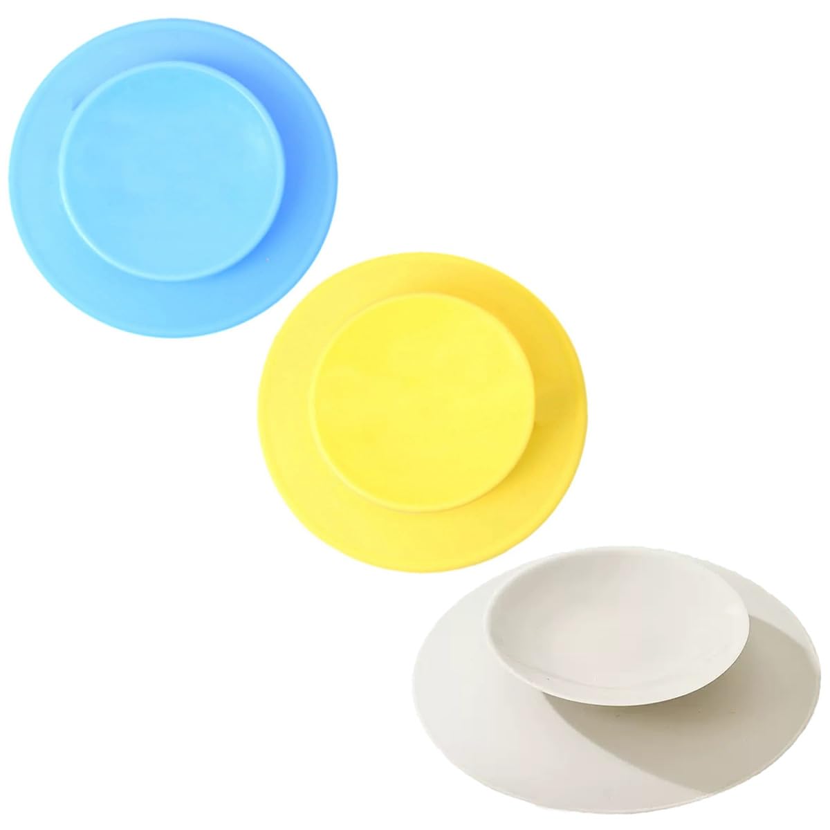 ZAAWUUT 3-piece tableware suction cups yellow securely hold bowls to prevent spills