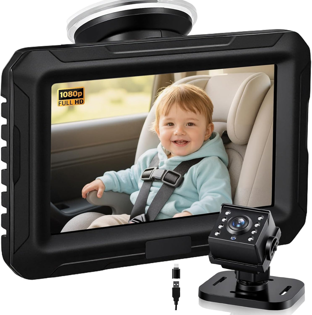 Zacro baby car camera monitor front view for safer back-seat monitoring on the road