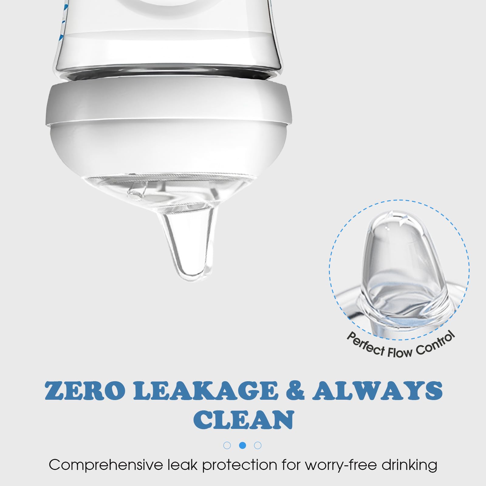 Zafflerva leak-proof spill-resistant design reduces mess during bottle-to-cup transitions