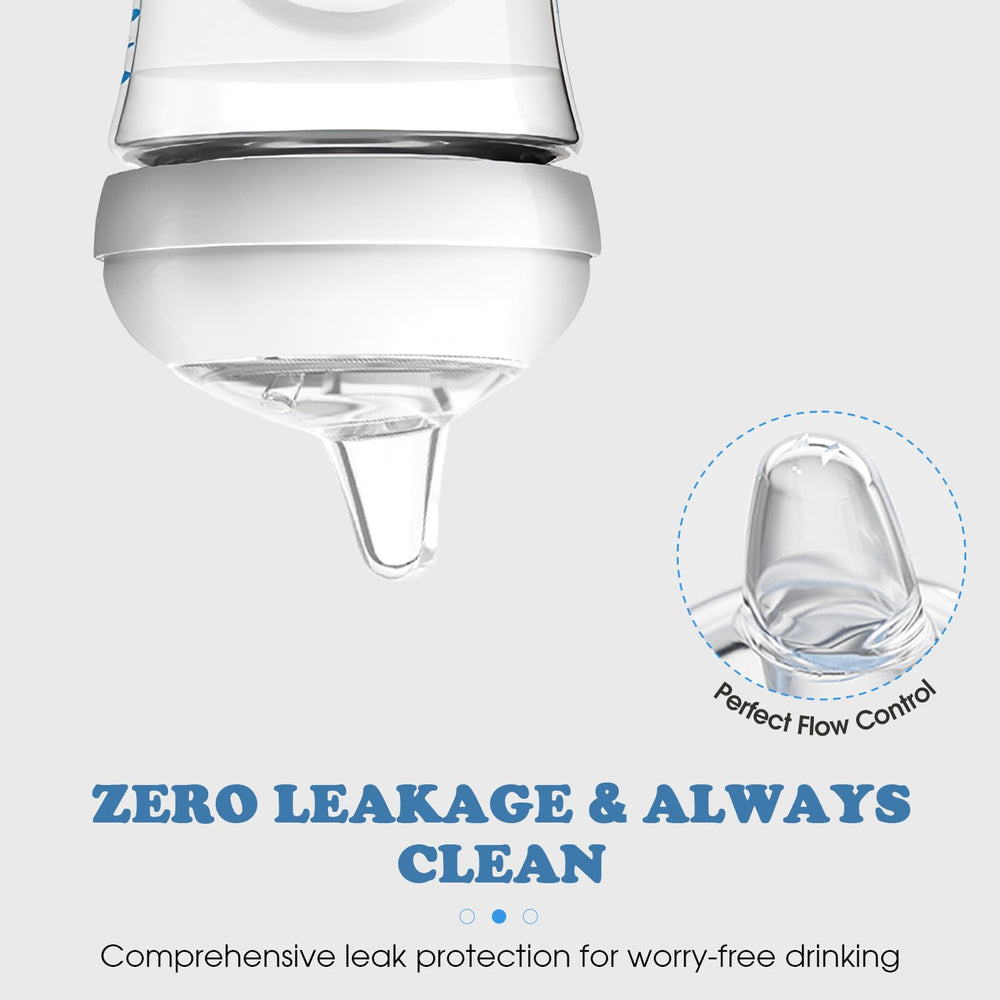 Zafflerva leak-proof spill-resistant design reduces mess during bottle-to-cup transitions