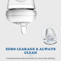Zafflerva leak-proof spill-resistant design reduces mess during bottle-to-cup transitions