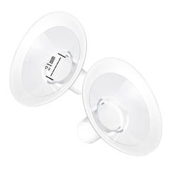 Zafflerva 21mm oval flange close-up showing a soft rim for comfortable pumping