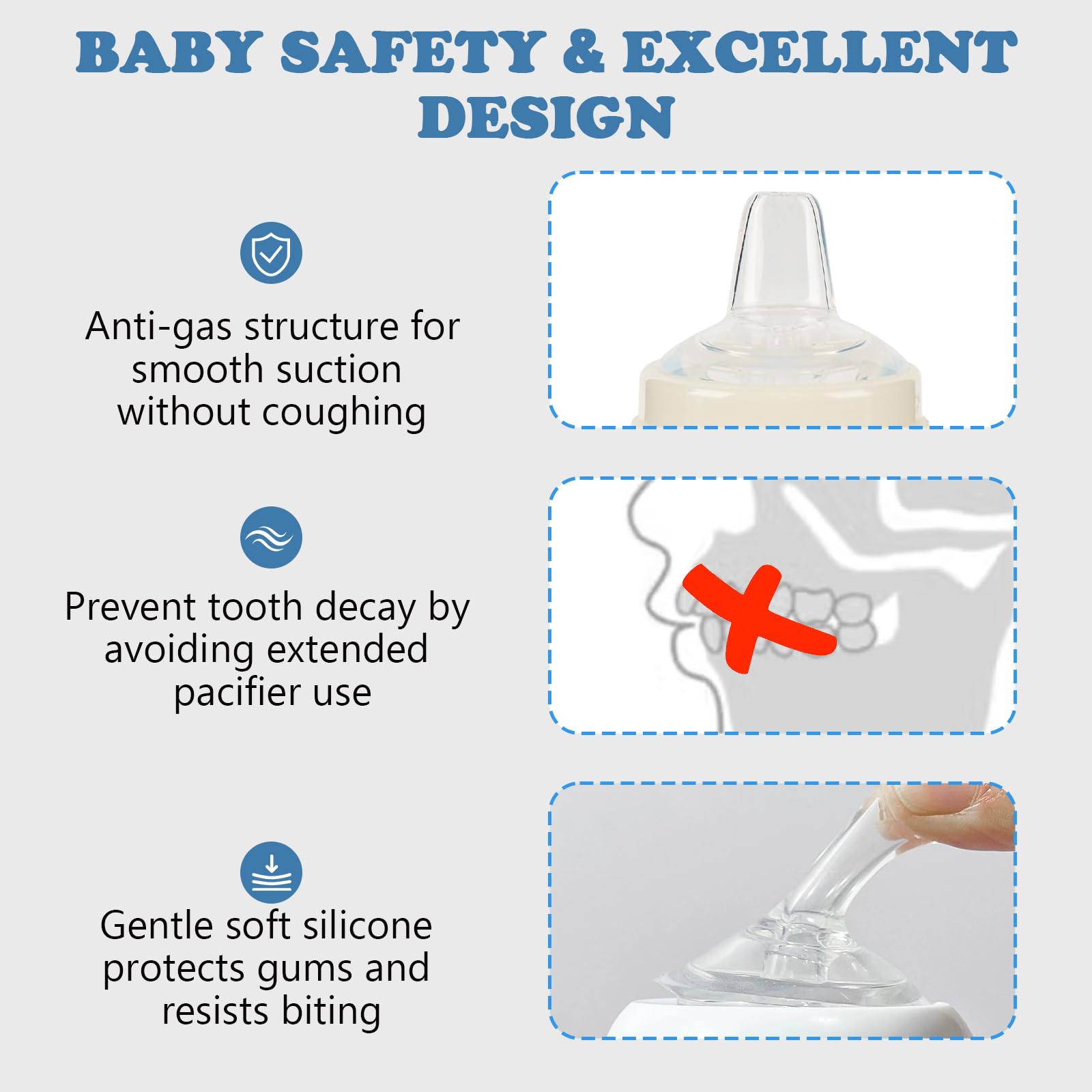 Zafflerva spout-sippy-nipples-leak-resistance helps mess-free sipping.