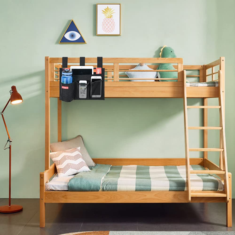 Zafit bedside organizer in dorm-room setup optimizes small-space living.