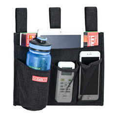 Zafit linen bedside caddy 4-pockets layout keeps essentials organized within reach.