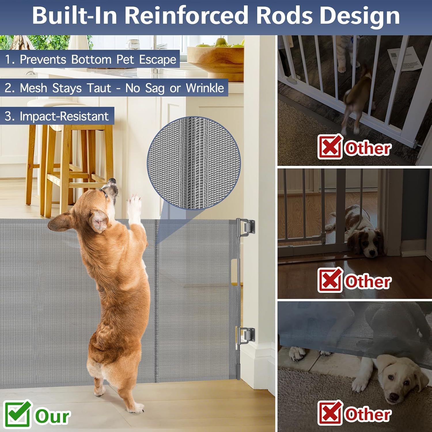 Zaguoroo gate extends up to 55 inches for versatile doorway fit.