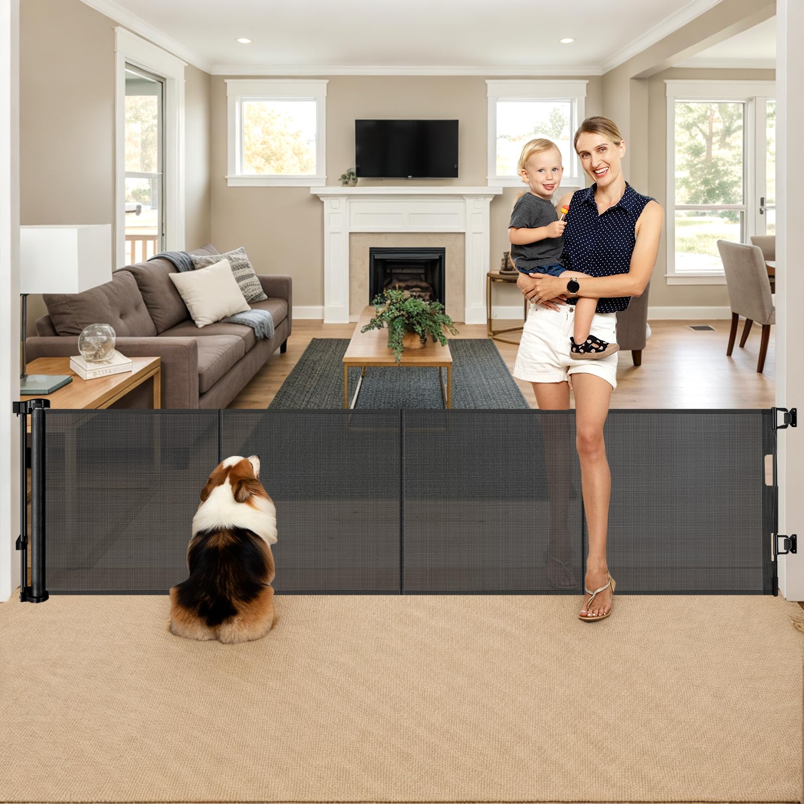 Zaguoroo gate 28-inch tall step-over view for safe kids and pets at doorways.