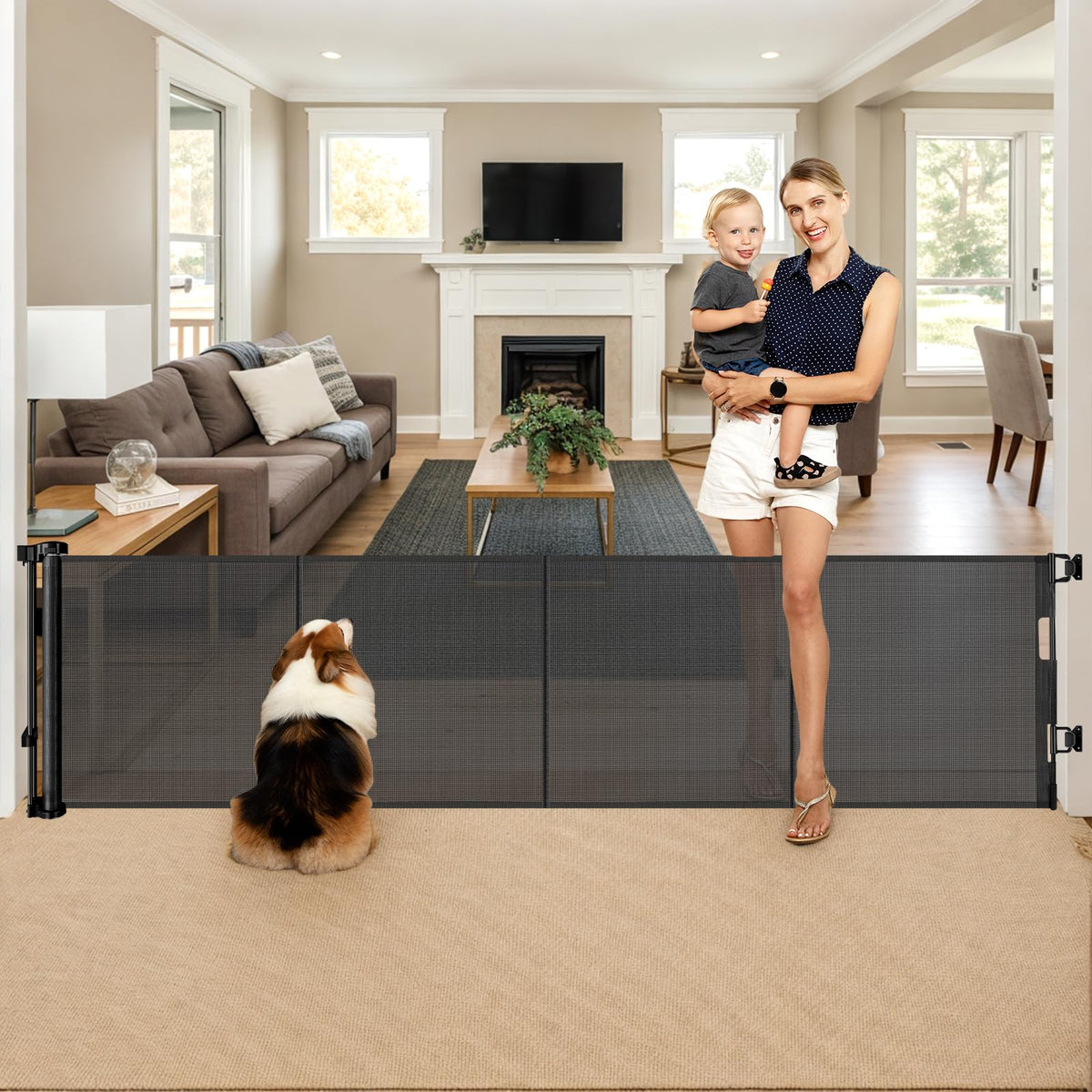 Zaguoroo gate 28-inch tall step-over view for safe kids and pets at doorways.