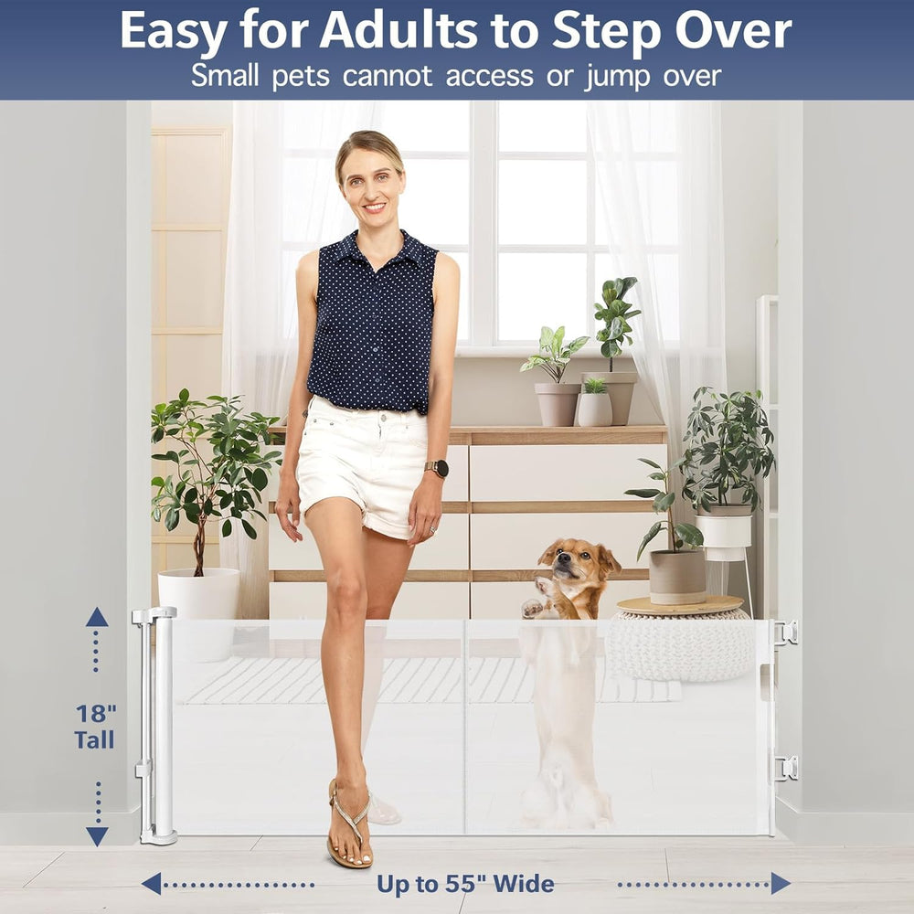 Zaguoroo gate 55-inch width adjustment widens doorway without obstruction.