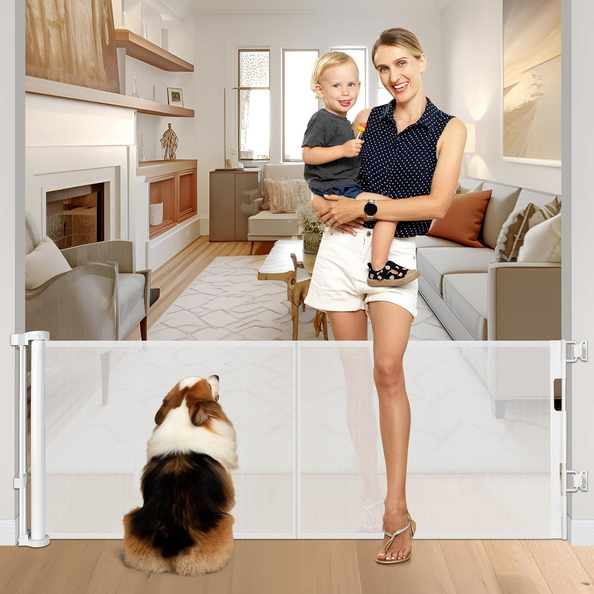 Zaguoroo reinforced-gate 28-inch tall blocks access while adults step over easily.