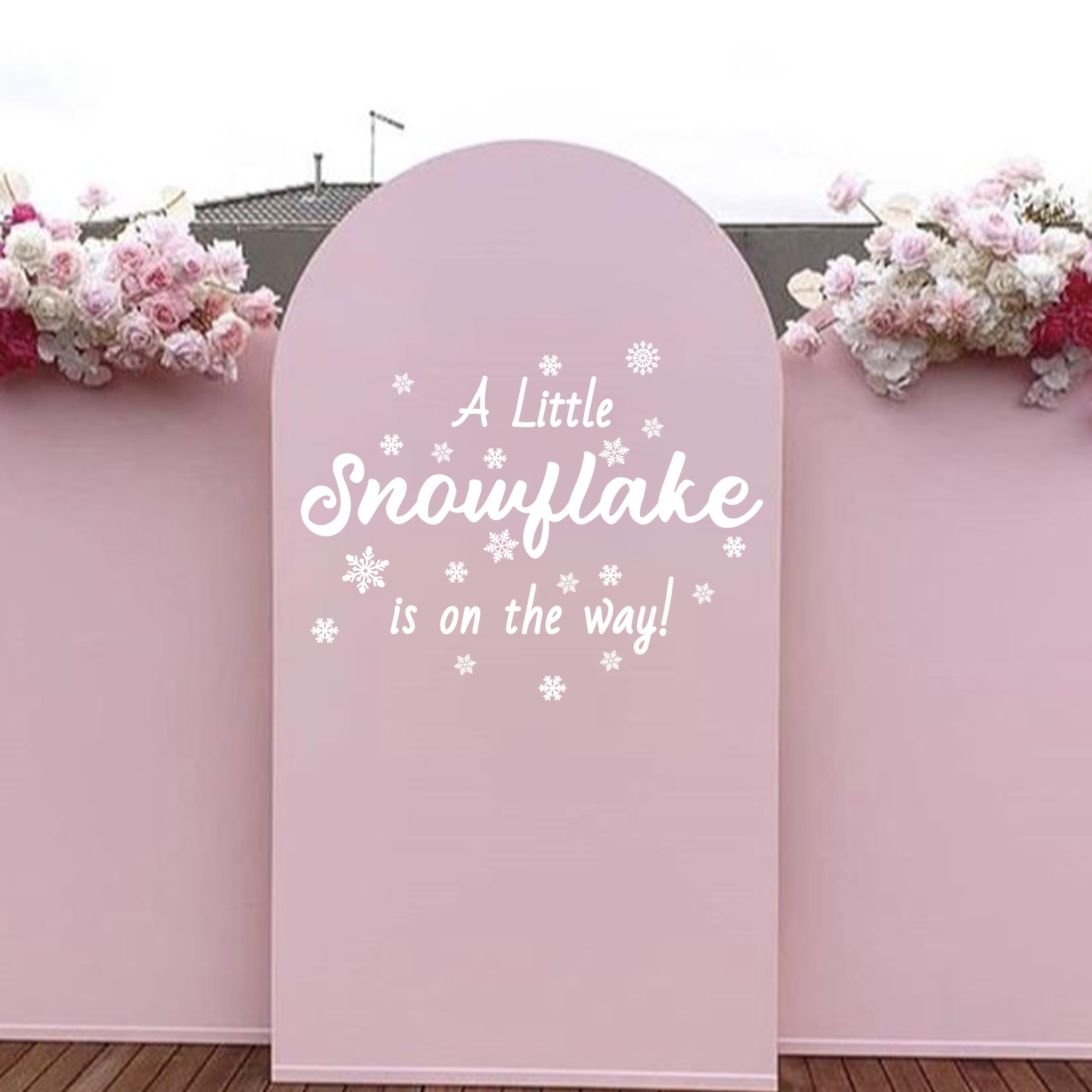 ZAIBIANHAO winter wonderland snowflake decal on a balloon arch for festive decor