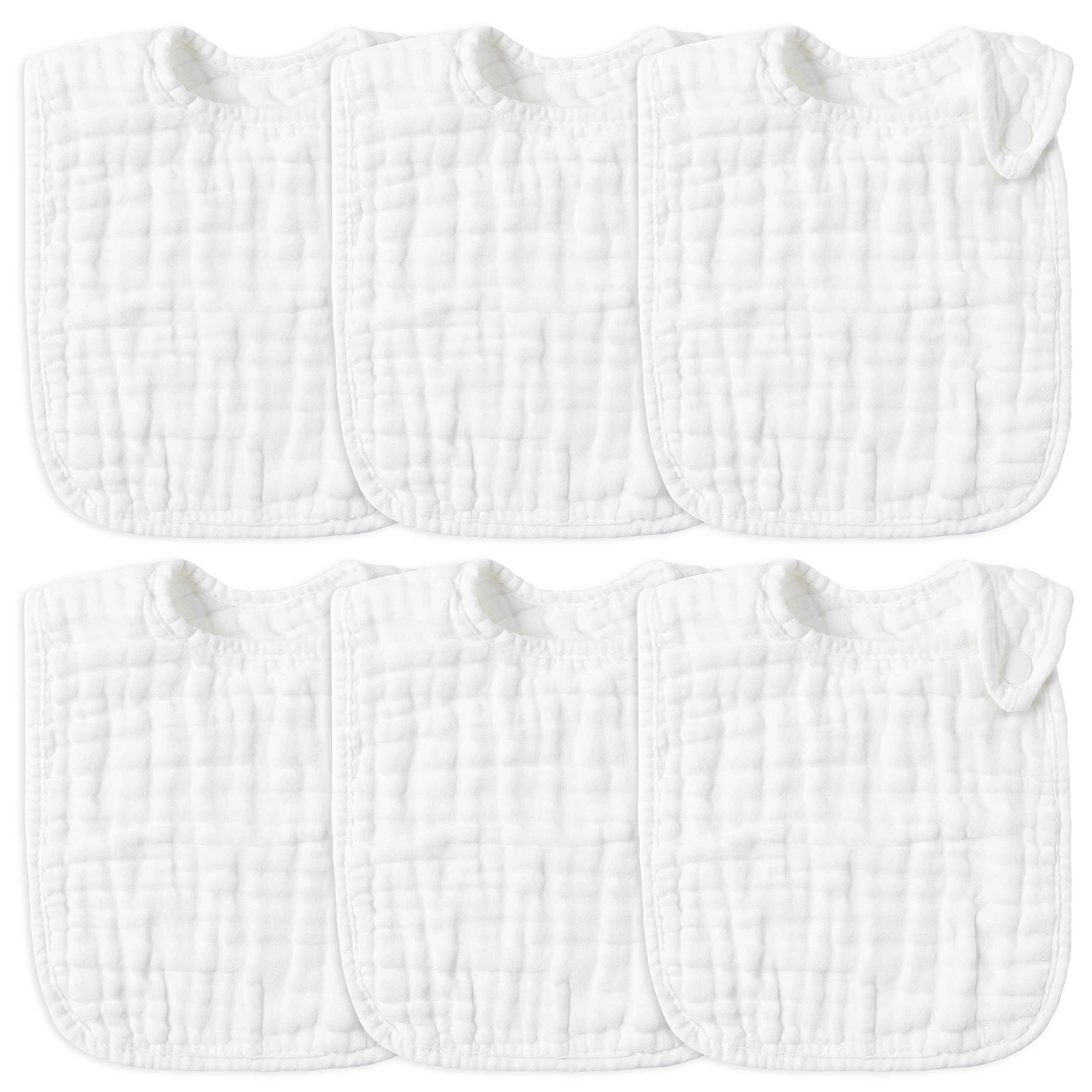 Zainpe 6pcs bibs with absorbent layers protect clothes from spills and drool.