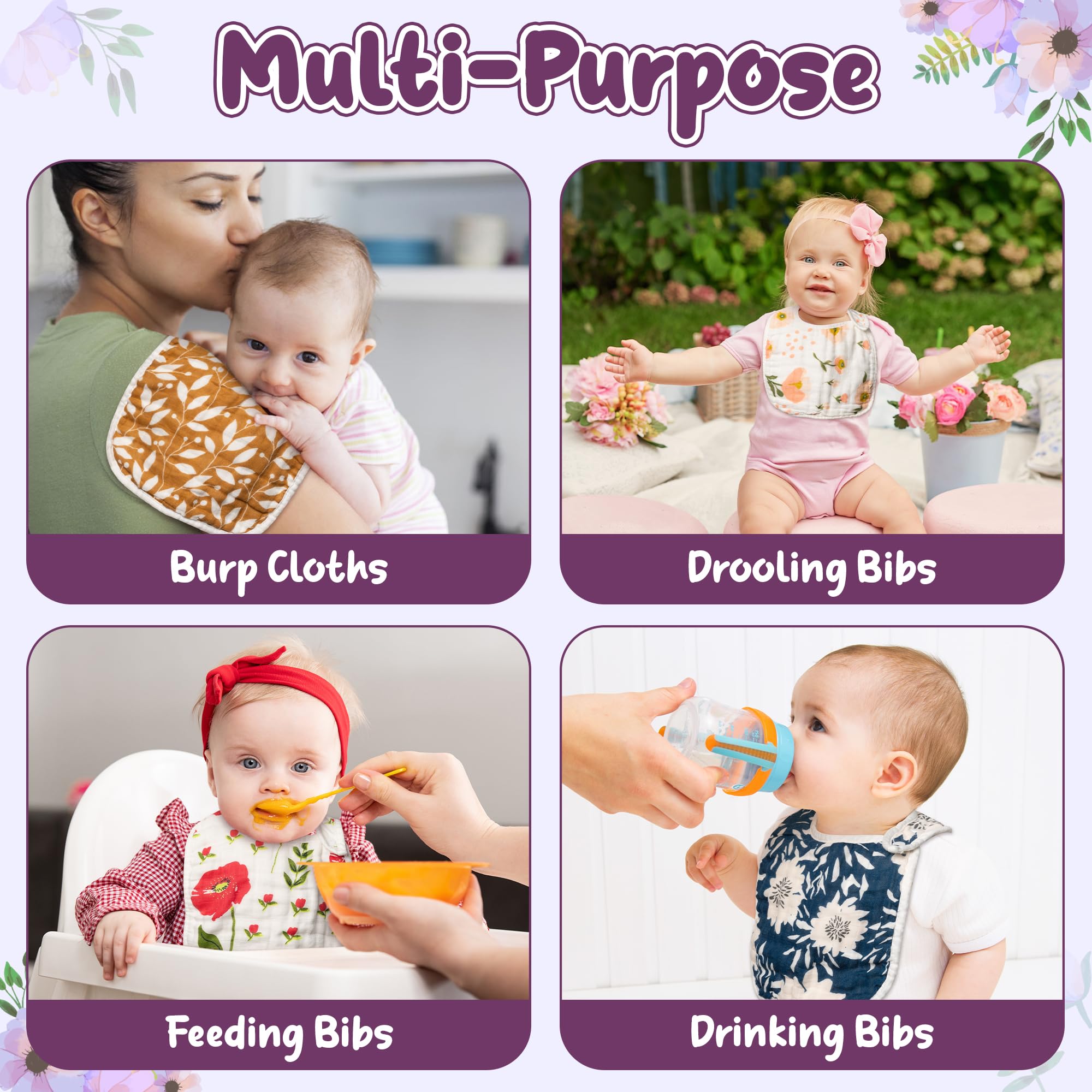 Zainpe bibs during feeding and teething sessions.
