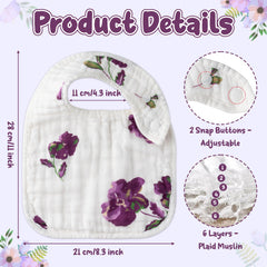 Zainpe floral-pattern bibs shown for easy drool protection.