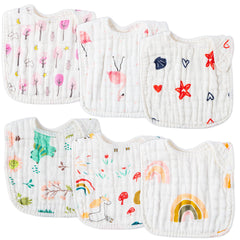 Zainpe six bibs flamingo pattern for feeding and drool management