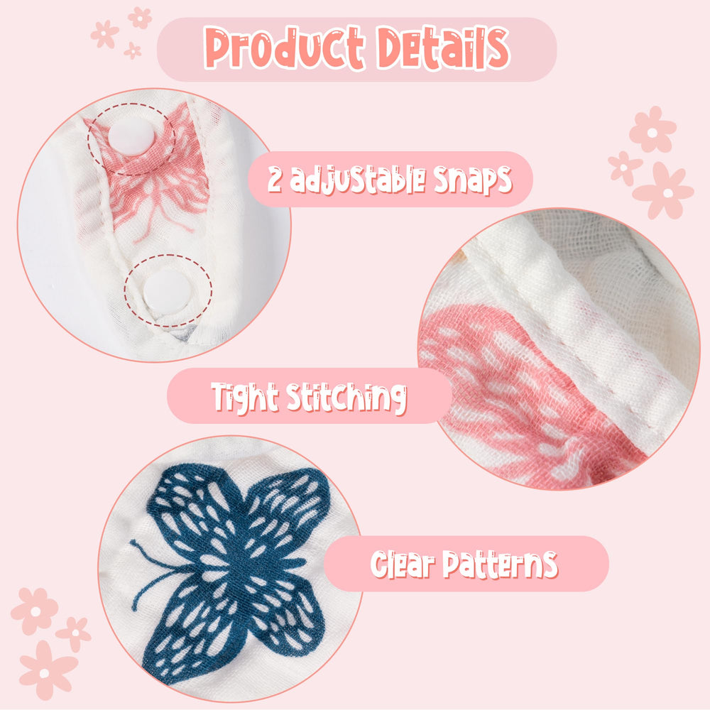 Zainpe bibs with adjustable buttons fit growing babies comfortably.