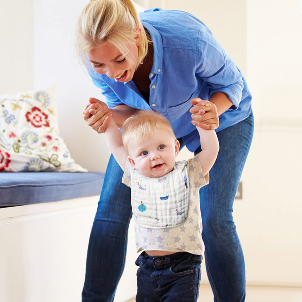 Zainpe adjustable snaps bibs grow with baby and stay secure