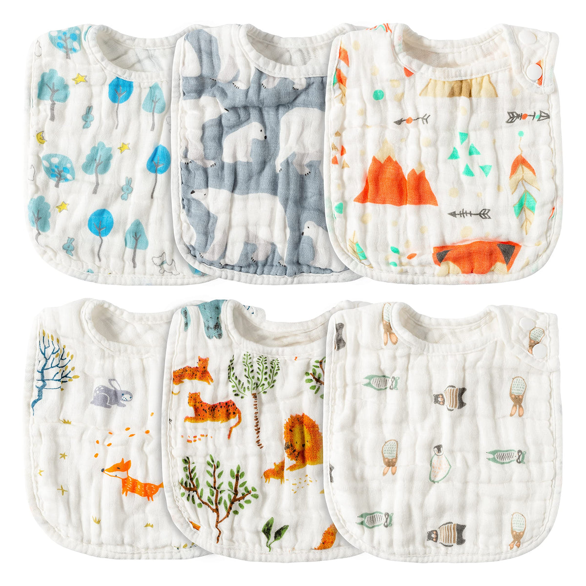 Zainpe bear-pattern bib shows cute design for drool control