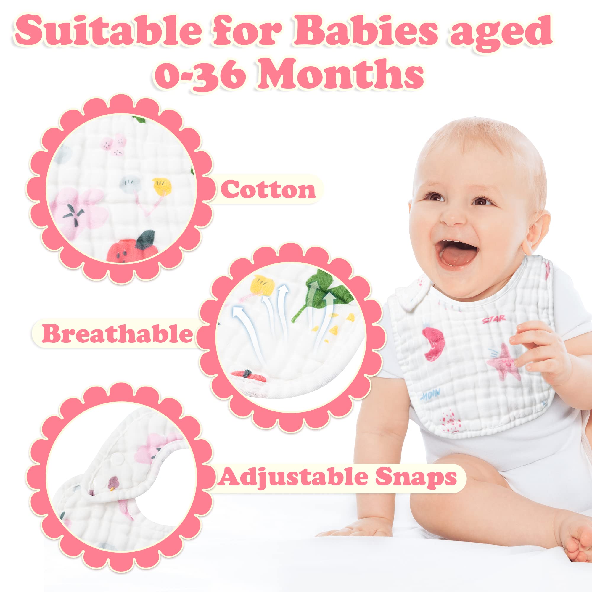Zainpe rabbit pattern bib offers soft breathability for delicate skin