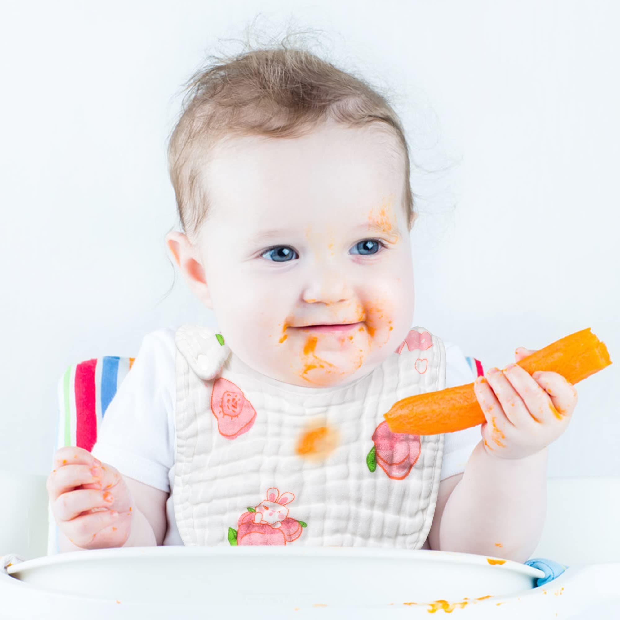 Zainpe watermelon pattern bib keeps baby dry through meals and drool times