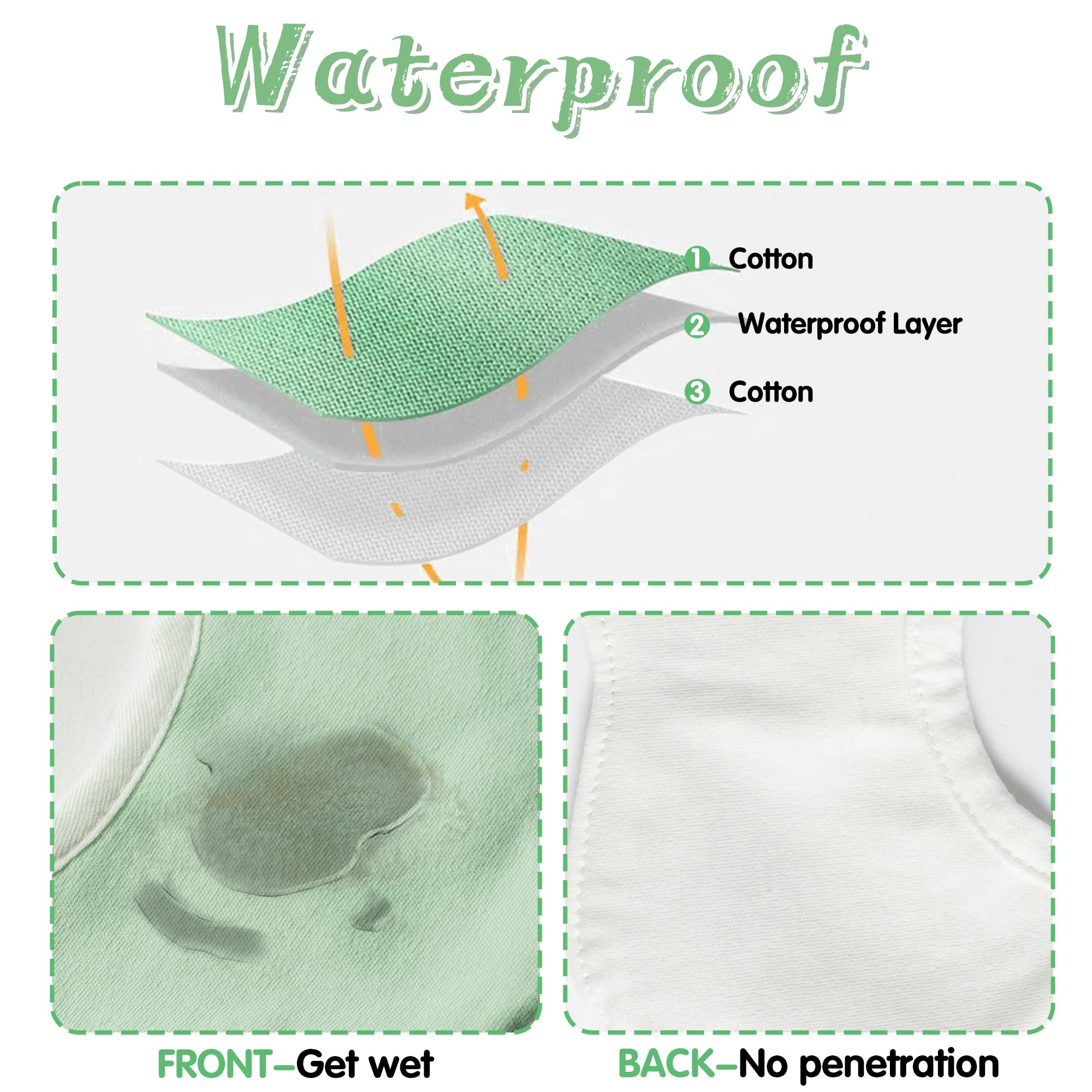 Zainpe baby bib waterproof-absorbent protects clothing from spills and drool