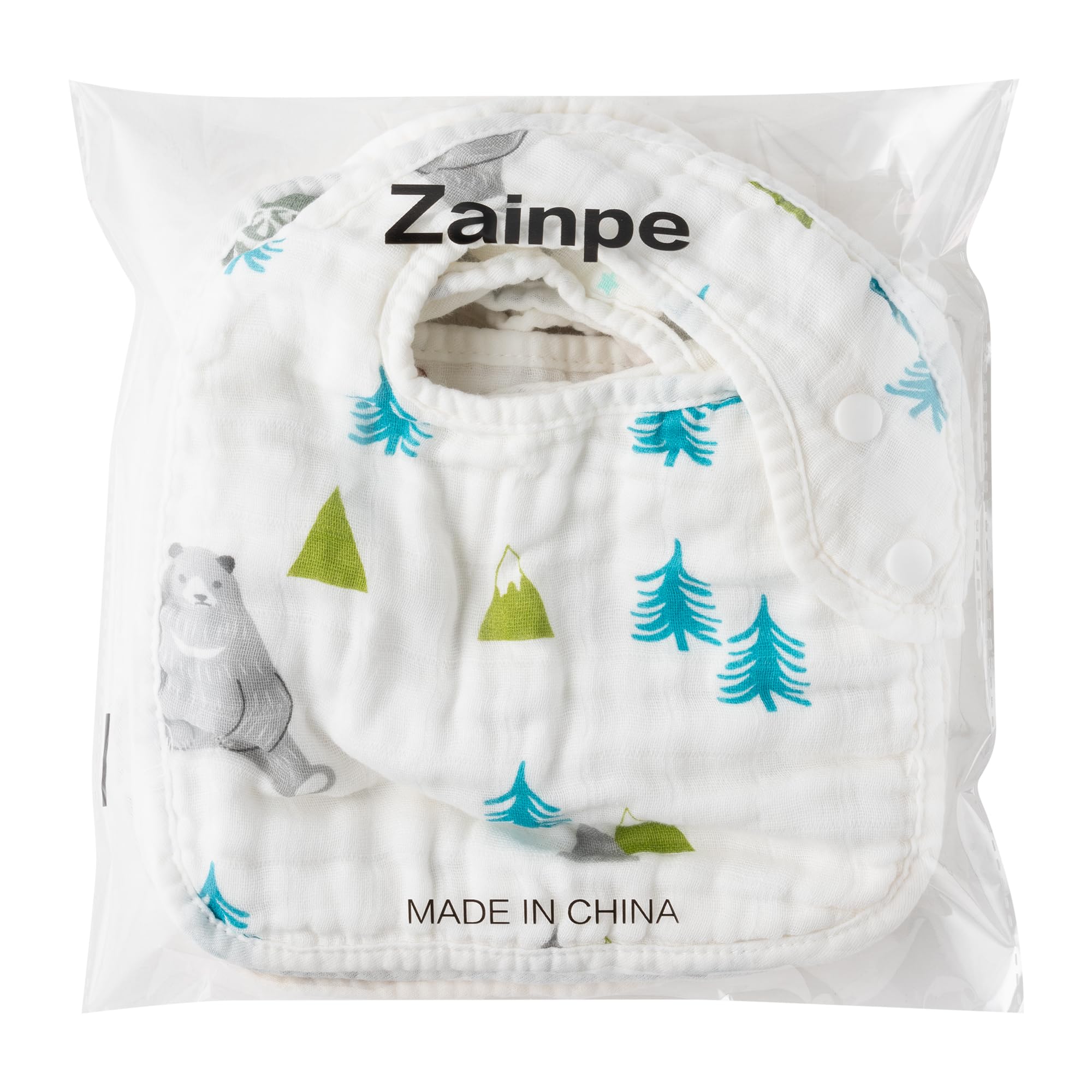 Zainpe bibs cover teething spills during feeding and play.