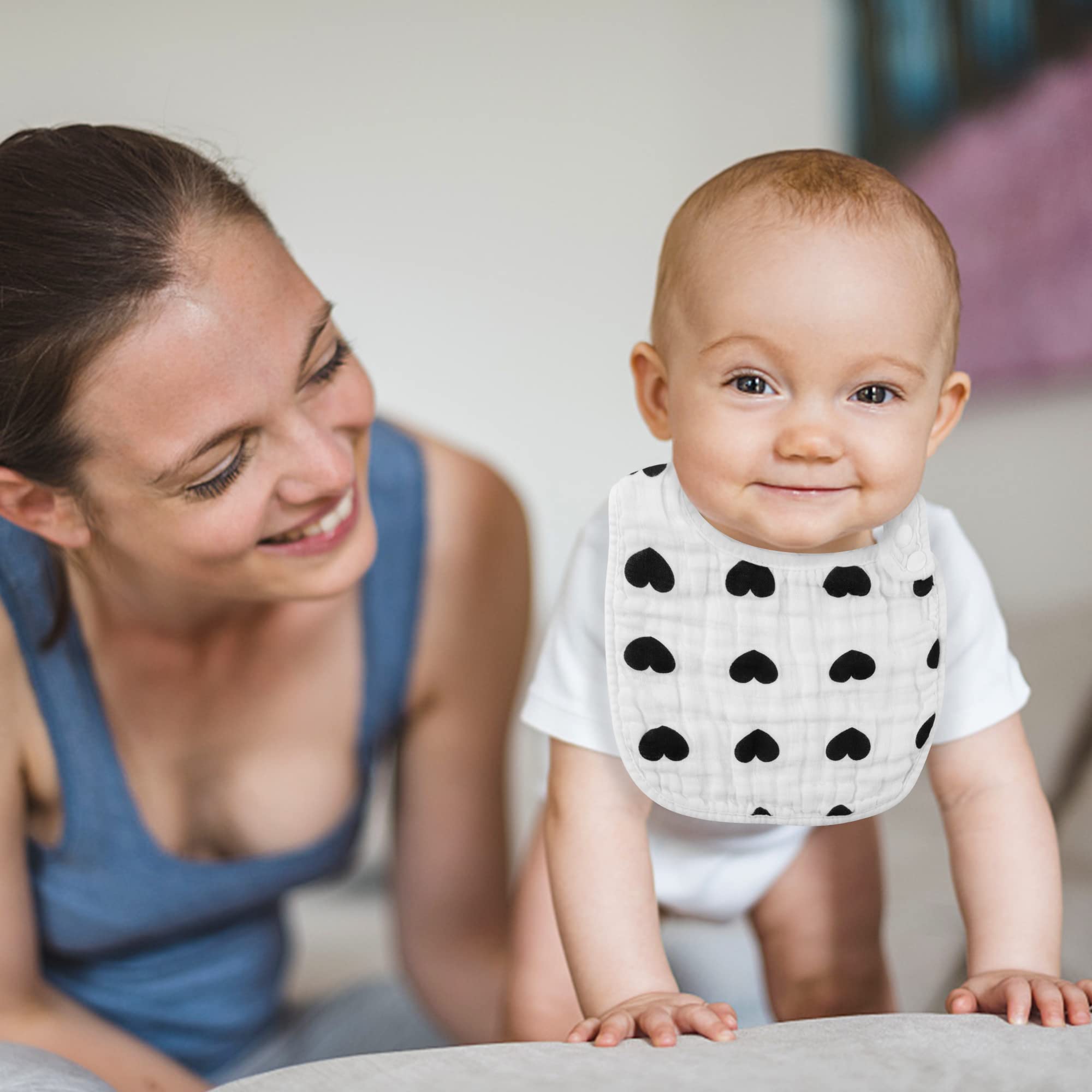 Zainpe bibs ripples pattern soft cotton for all-day comfort