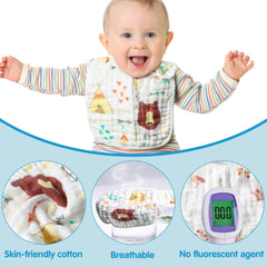 Zainpe bear-pattern bib with six-layer absorbency