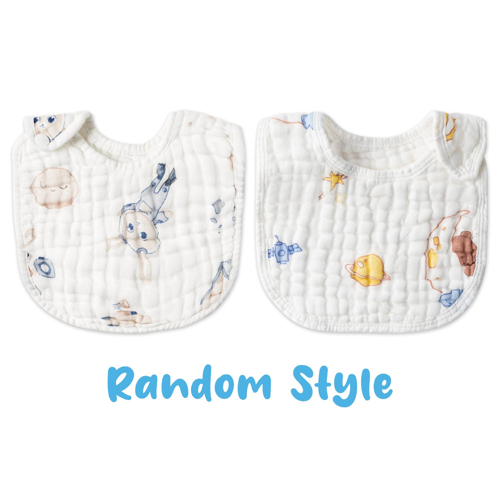 Zainpe bib with adjustable buttons fits growth spurts without waking baby.