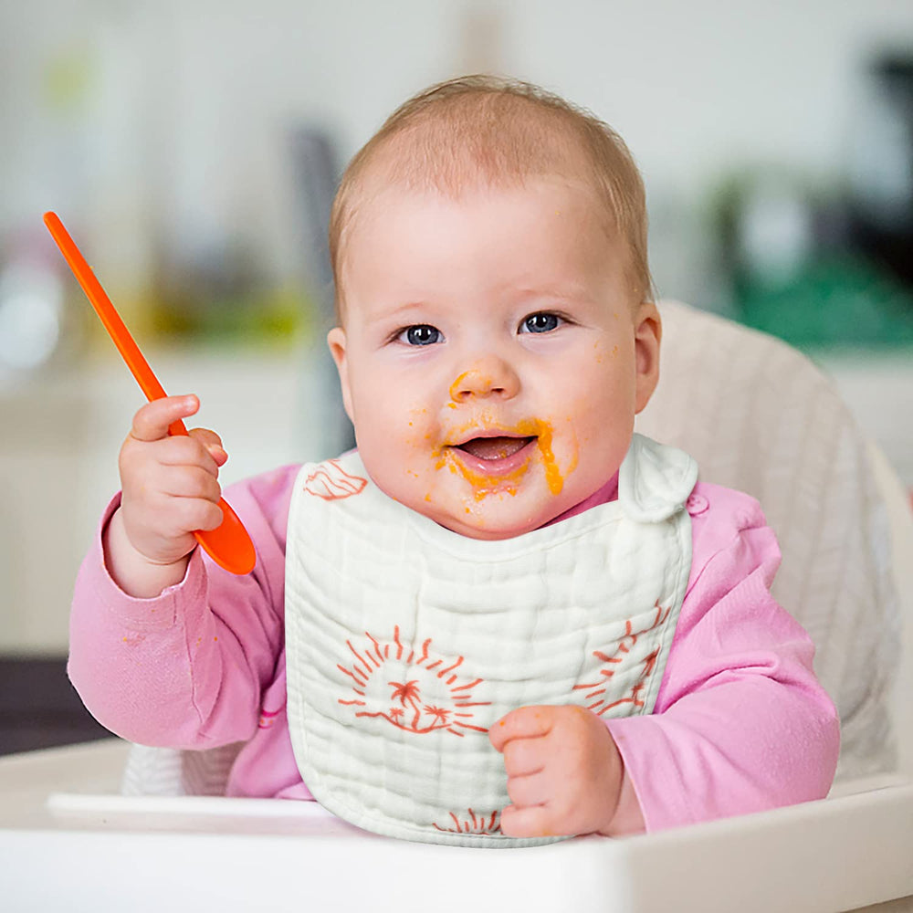 Zainpe bib pattern flowers gentle touch during meals