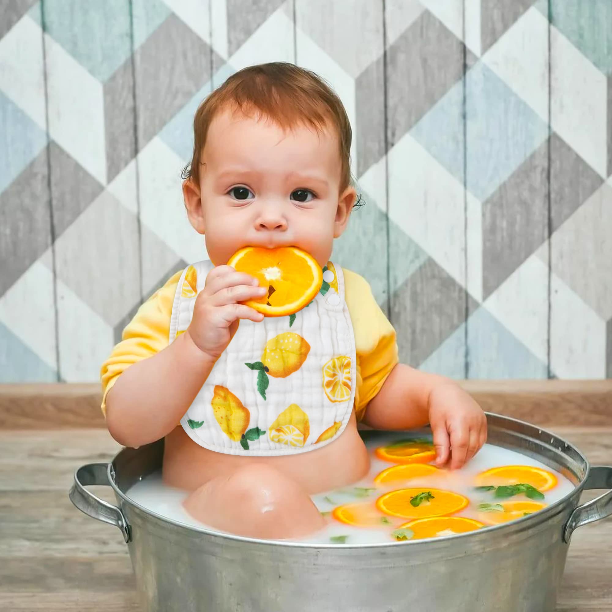 Zainpe absorbent six-layers bibs guard clothes from spills.