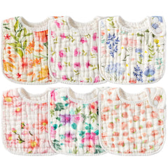 Zainpe bibs flowers pattern front view for daily feeding and outfits