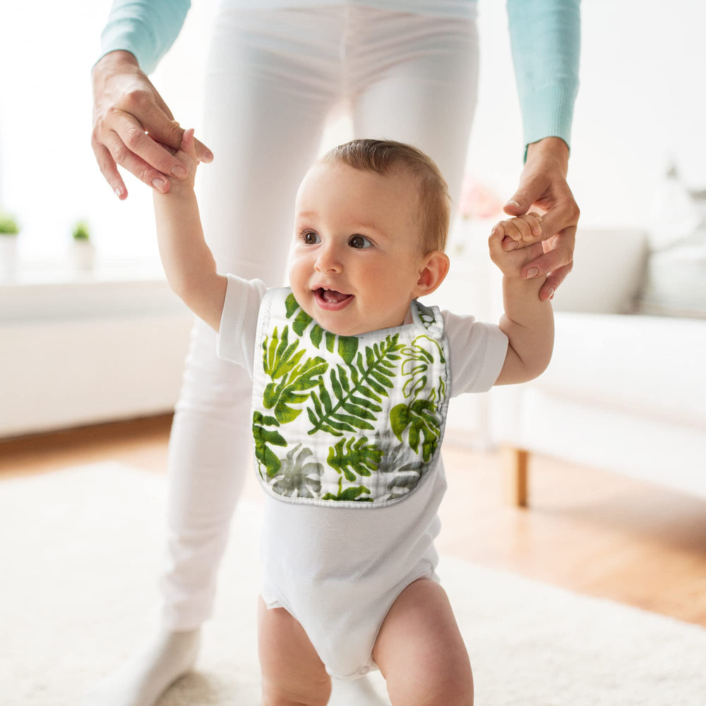Zainpe soft muslin cotton bibs feel gentle on baby's skin.