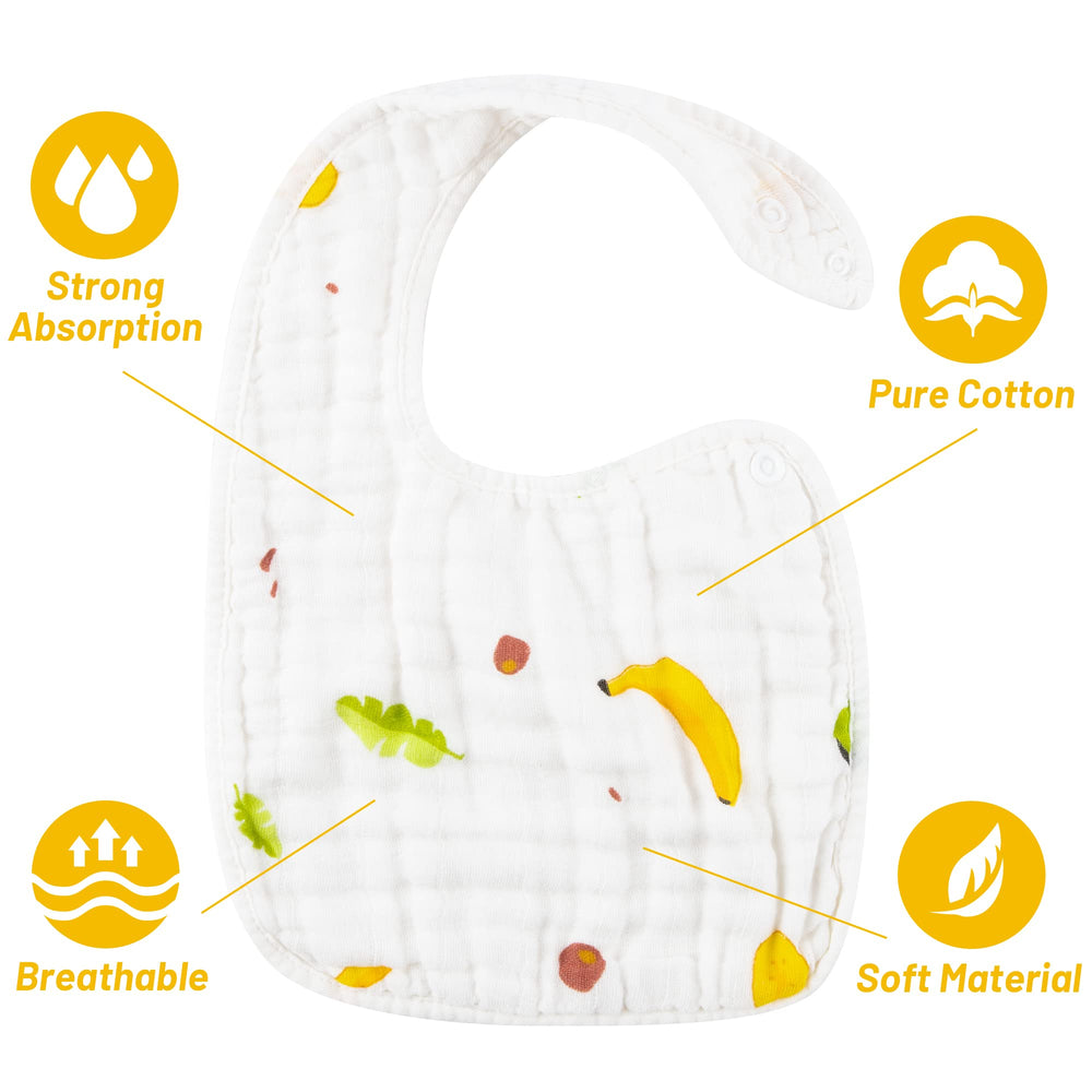 Zainpe turtle leaves pattern bibs provide easy unisex styling for everyday wear.