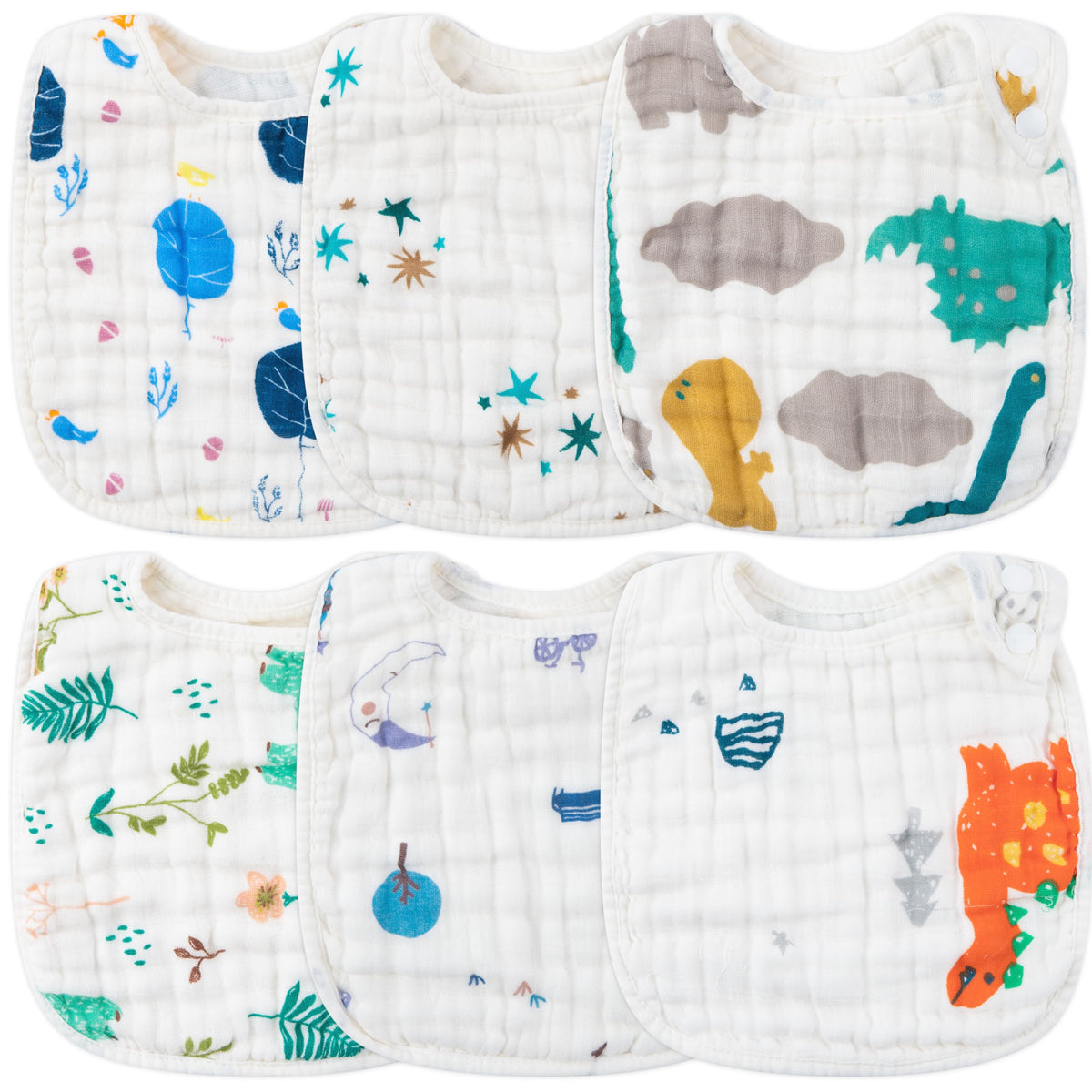 Zainpe dinosaur pattern bib keeps baby outfits cleaner during meals