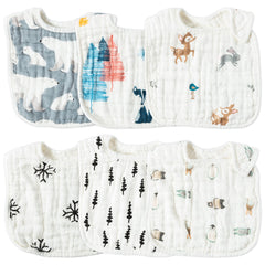 Zainpe muslin baby bib with snowflake pattern keeps outfits clean during feeding.