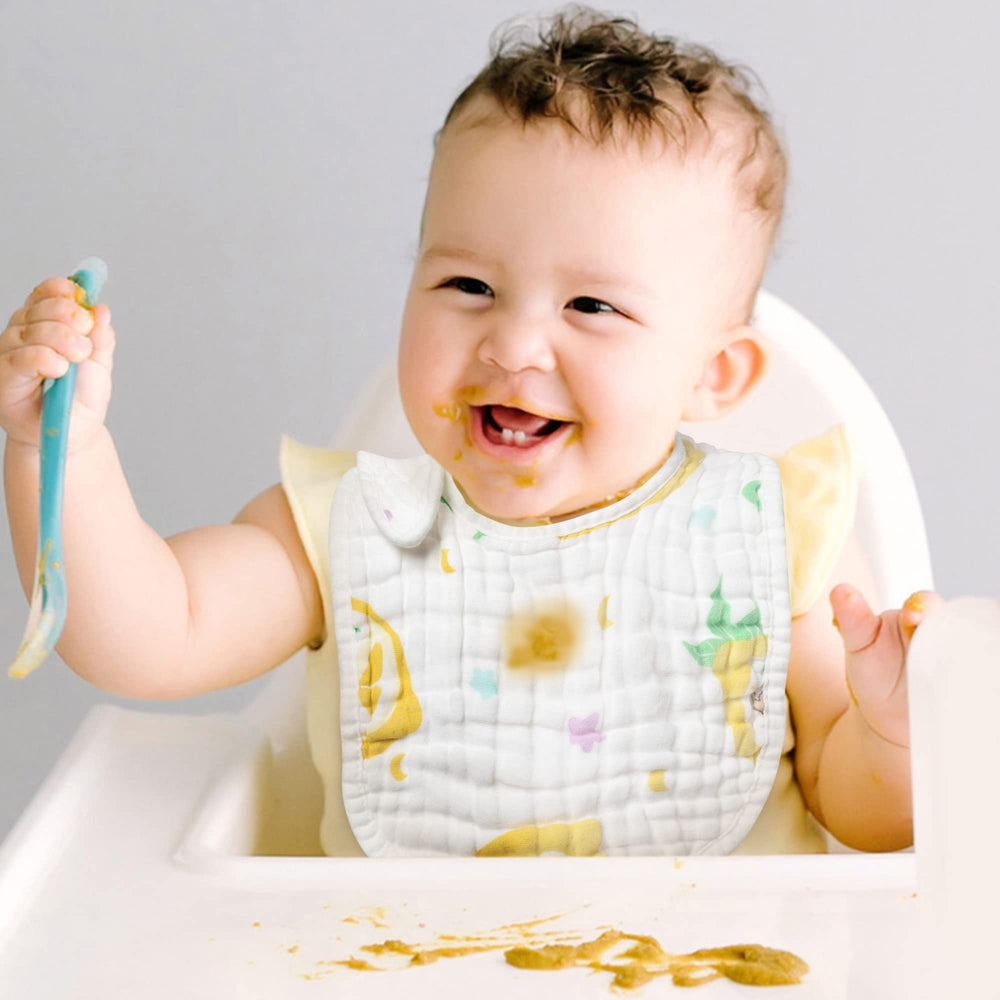 Zainpe snap muslin baby bib avocado pattern offers soft comfort and absorbency for daily feeding