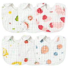 Zainpe snap muslin baby bib strawberry pattern for drool shield and mealtime protection