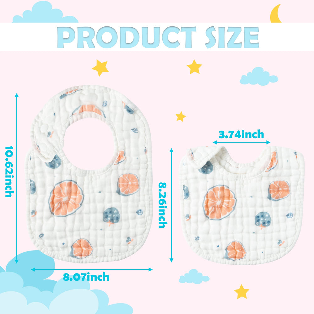 Zainpe snap muslin baby bib watermelon pattern protects clothes during messy feeds