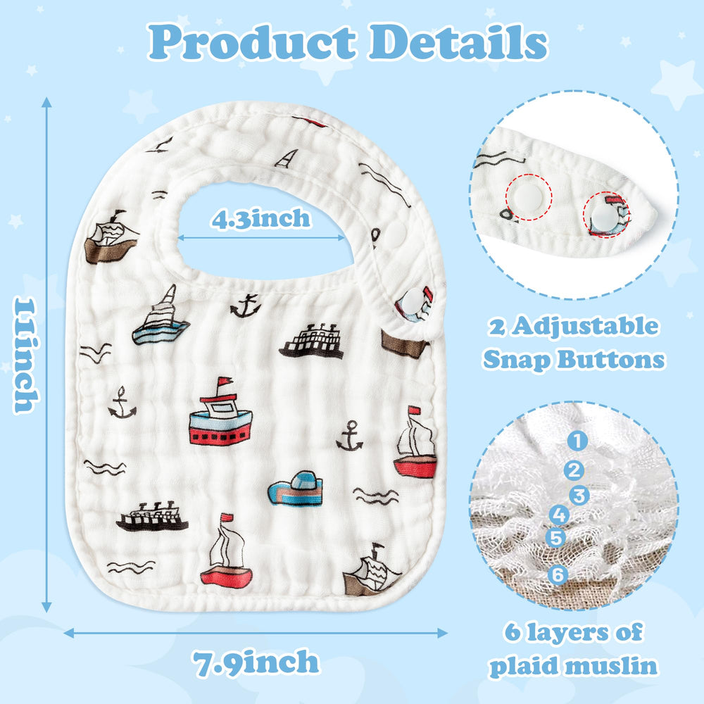 Zainpe cactus-pattern bib soft muslin protects clothes from spills.
