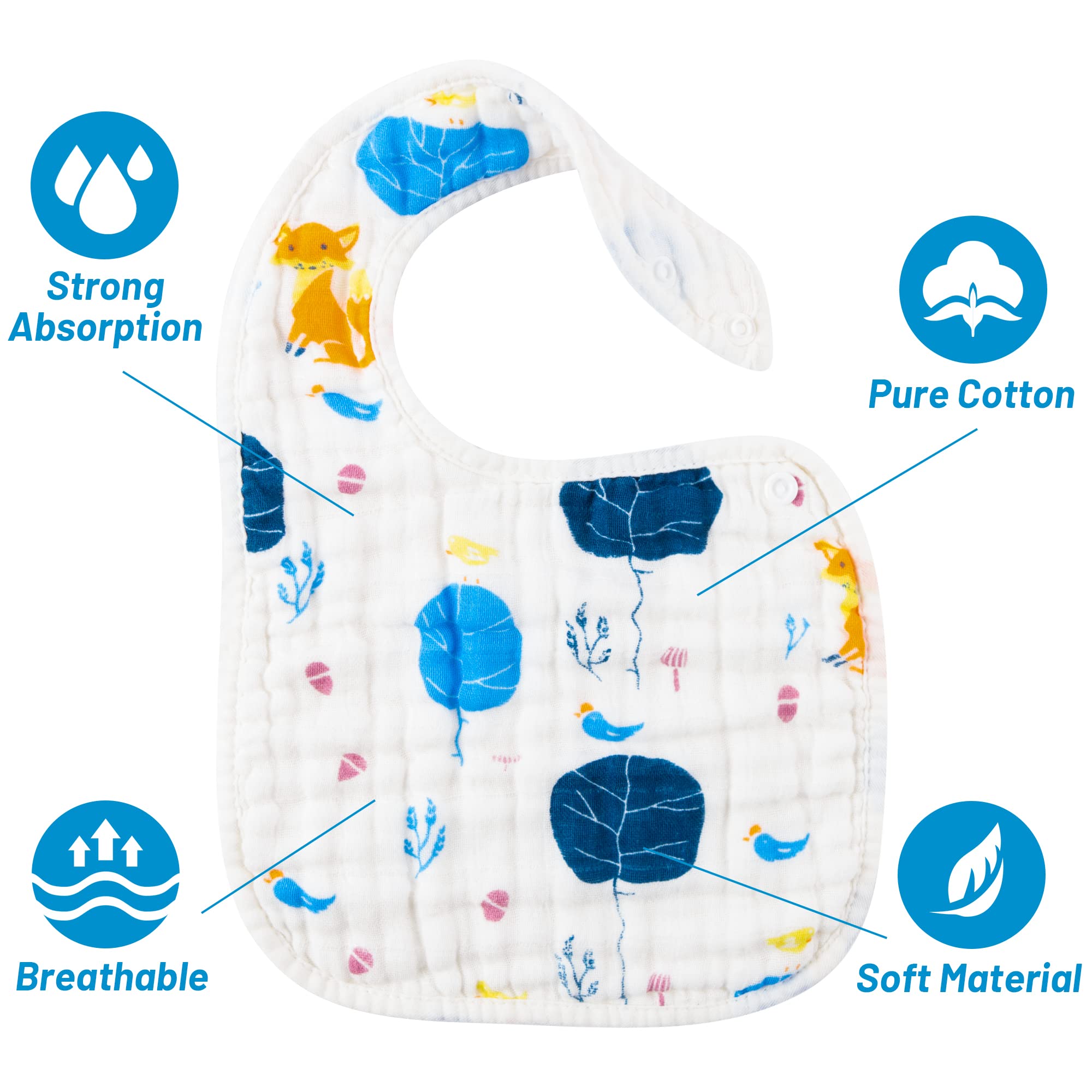 Zainpe tree pattern bib suits everyday feeding sessions with comfort
