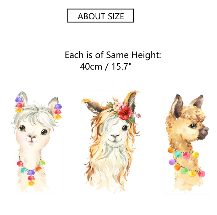 Zaiphany llama wall decal bedroom display demonstrates playful decor for girls' room
