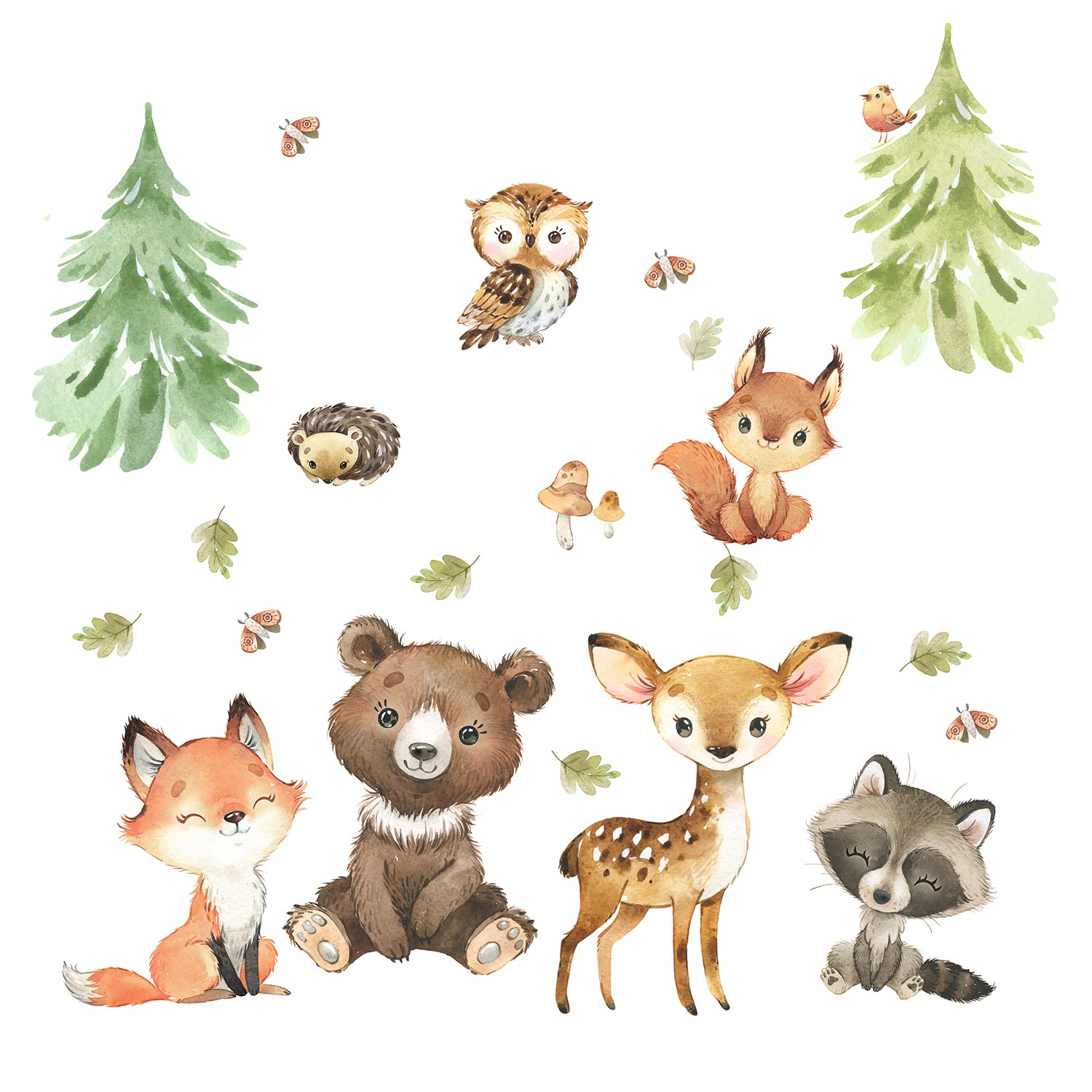 Zaiphany woodland wall decal deer on wall for gentle forest theme