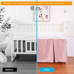 Zaizaihome crib bed skirt close-up with baby-hem finishing for smooth edges.
