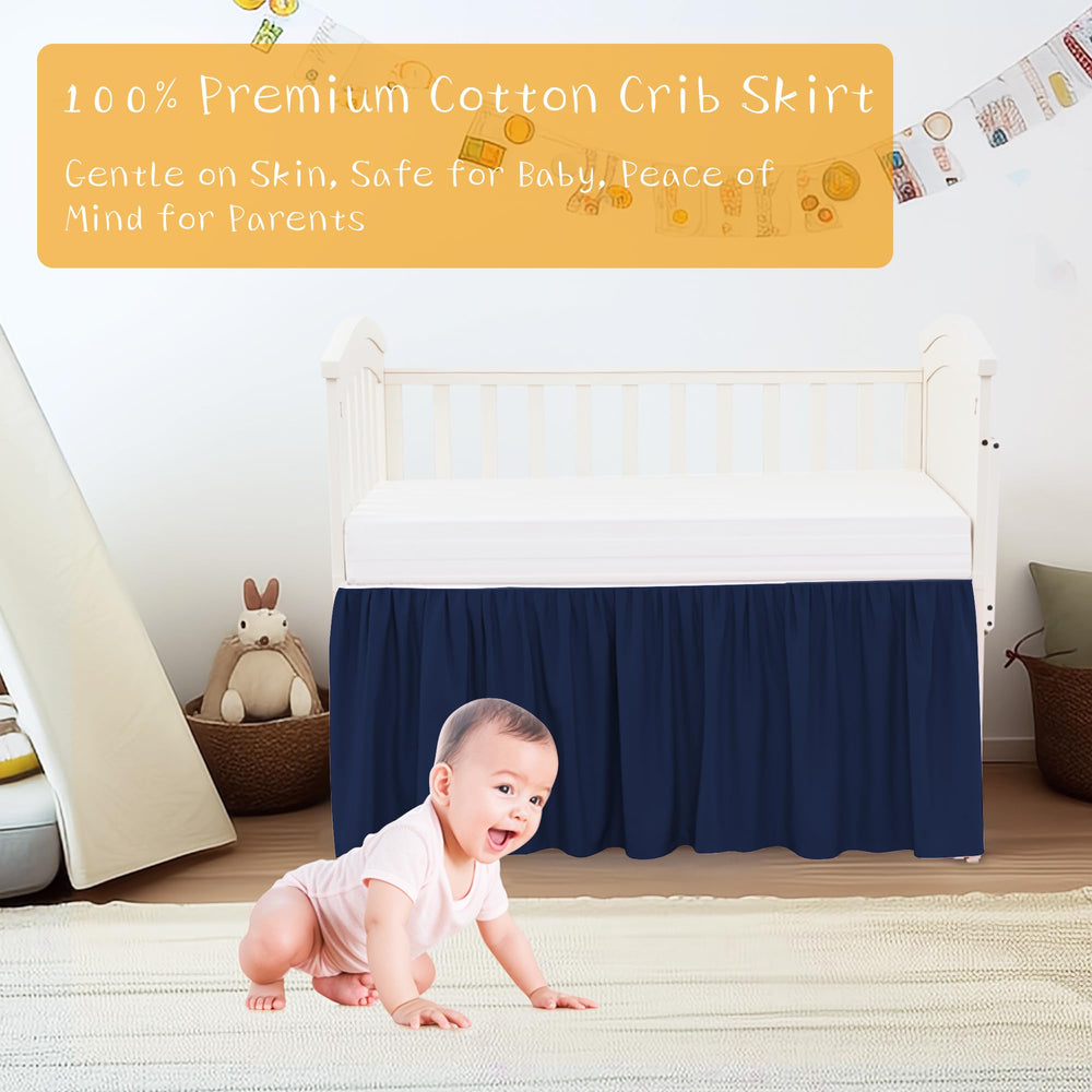 Zaizaihome crib bed skirt machine-washable keeps nursery fresh after washes.