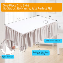 Zaizaihome crib skirt baby-hem edges closeup emphasizes smooth, scratch-free finishing for delicate skin.
