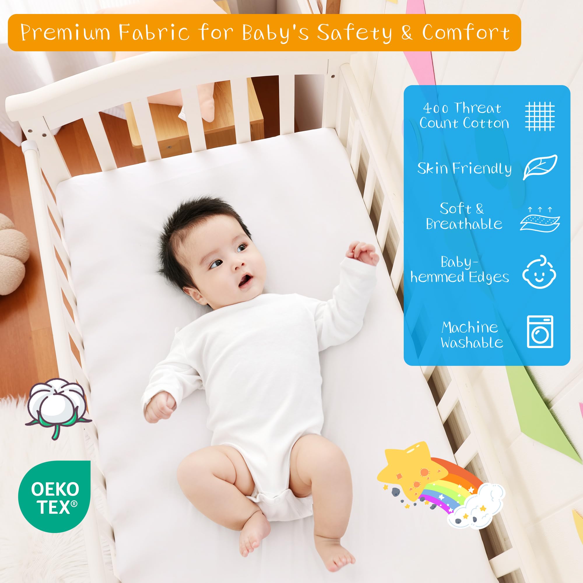 Zaizaihome nursery-decor-ready crib skirt complements any theme
